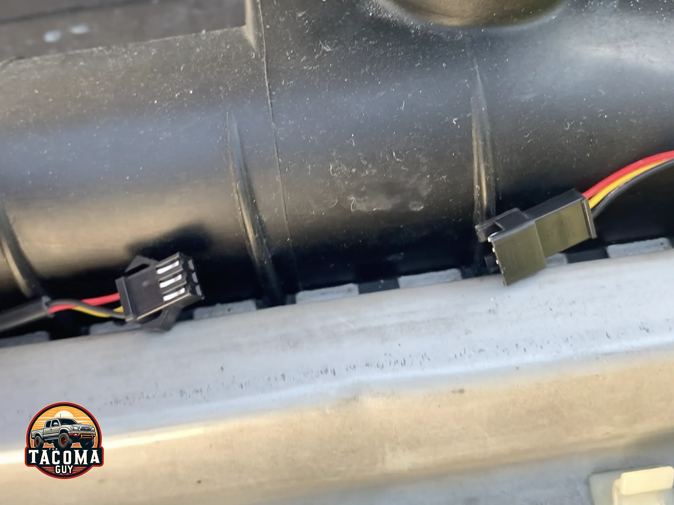 The turn signal wires near the radiator of a gen 1 toyota tacoma