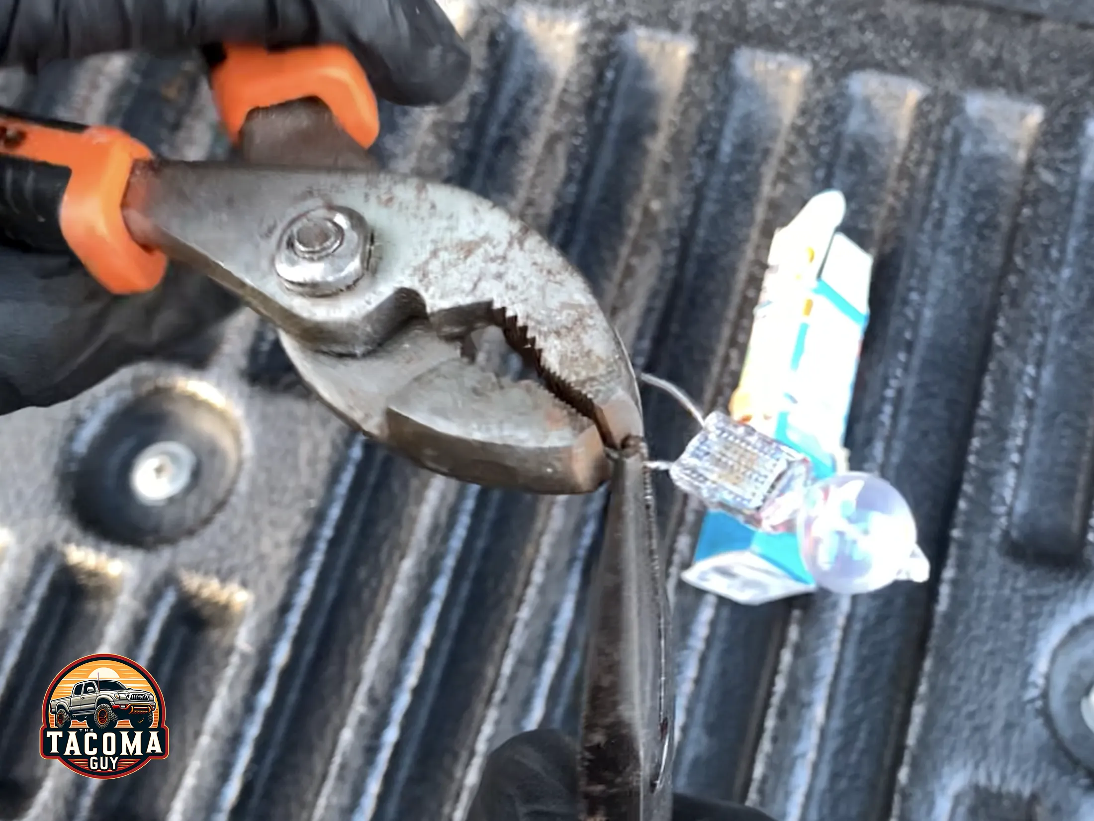 How to bend the contacts on the Osram Northstar AV 69378 Bare Lamp to fit into the bulb housing of a gen 1 toyota tacoma